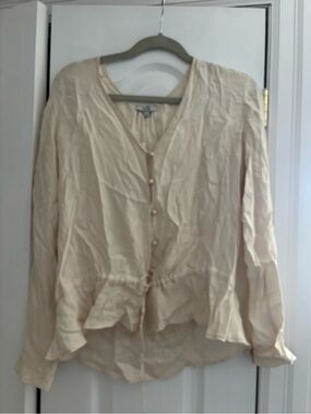 Rails Cream Star and Moon Button-Front Drawstring Blouse